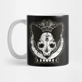 Cat Goddess of Night - cat skull, egypt, ankh, scarab, moon, ra summer night, talisman Mug